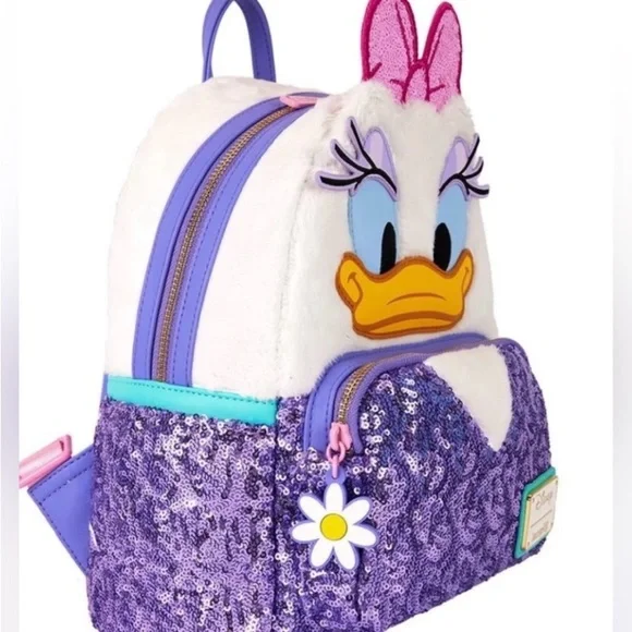 Daisy Duck 85th Anniversary Loungefly Mini Sequin Backpack - Picture 2 of 6